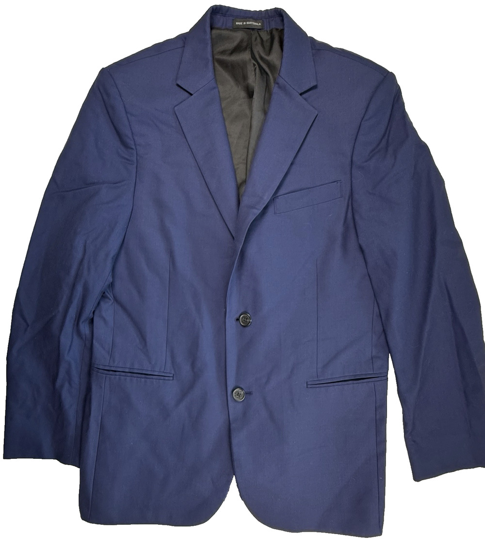 Vera Wang Black Blazer 40R slim fit super 120's fine wool Navy Blue